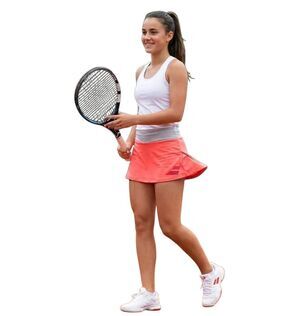 Babolat Girl's Fleuro Red & Gray Waistband Tennis Skirt w Briefs